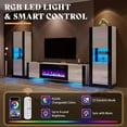 thumbnail image 3 of PLAUIN 3-Piece Entertainment Center Set, 80" Fireplace TV Stand with LED Lights, White & Black, 3 of 6