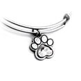 thumbnail image 2 of Alex and Ani Women's Sterling Silver Paw Prints of Love Gemstone Charm Bangle Bracelet, 2 of 2
