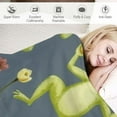 thumbnail image 3 of Nawypu Frog Throw Blanket Cute Style Soft Flannel Blankets Yoga Cozy Throws Ideal for Women, Girls, Boys, Use on Couch, Bedroom, Camping or While Traveling, 3 of 6