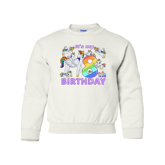 Inktastic It's My 8th Birthday Unicorn Youth Sweatshirt