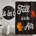 thumbnail image 5 of Fall Maple Shower Curtain, Waterproof Shower Curtains for Bathroom, Thanksgiving Leaves Farmhouse Brown Wood Plank Washable Fabric Bathtub Curtain Set Bath Decor with 12 Hooks 72"x78", 5 of 8