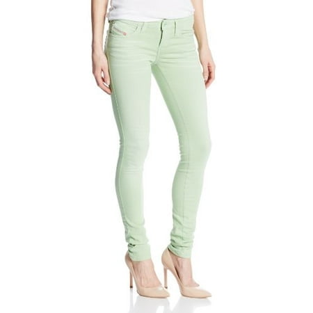 Diesel Women's Skinzee Low Rise Super Skinny Leg Jean 0826T, Bright Green, 30x32x32