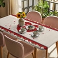 thumbnail image 3 of Red Valentine's Day Table Cloths for 6 Foot Rectangle Tables, Love Heart Roses Romantic Rustic Patio Waterproof Elastic Fitted Tablecloths, Washable Rectangular Table Cover for Camping, 3 of 8