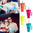thumbnail image 3 of XEOVHV Snackeez Cup, Snackeez Cups,Plastic Snack and Drink Cup, Snackeez Cups, Reusable Drink and Snack Cup, Stadium Tumbler with Snack Bowl (Pink), 3 of 7