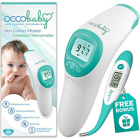 OCCObaby Clinical Forehead Baby Thermometer - Limited Edition with Flexible Tip Waterproof Digital Thermometer for Infants & Toddlers | Instant Read Non-Contact Infrared