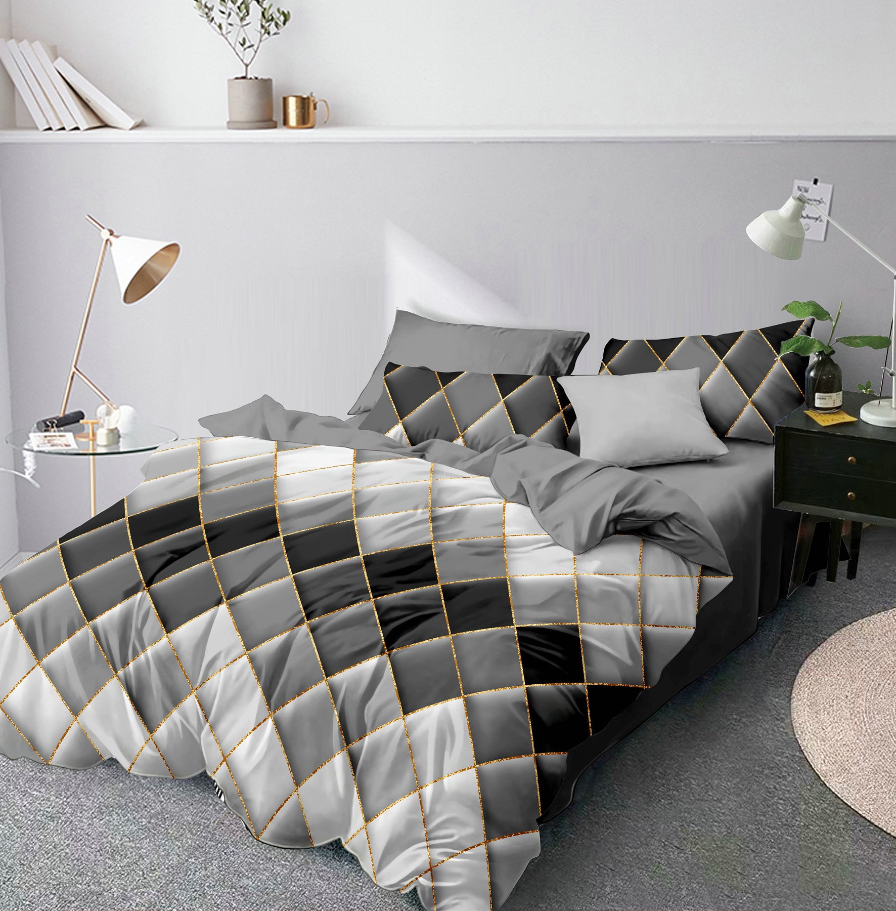 Bedding 3 Piece Duvet Cover Set Full Size King Size (1duvet Cover + 2
