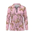 thumbnail image 2 of Uorisanigo Pink Camo Forest Athletic Polo Workout Tops for Women Stylish Breathable Moisture Wicking Casual Tennis Activewear Quarter Zip Pullover Size S, 2 of 7