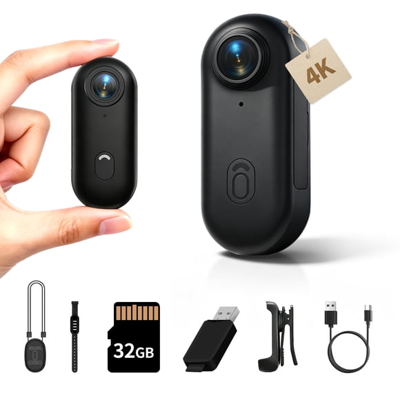Cámara Deportiva HD Mejorada 2026, Cámara de Motocicleta 360°, Cámara Deportiva de Aventura Corporal mini Portátil 1080p/4K, con audio y video, Se Puede Montar en Cualquier Lugar, Adecuada para