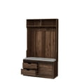 thumbnail image 3 of Entryway Hall Tree, Mudroom Bench with Shoe Storage, Hooks and 2 Drawers, Multiple Functions Coat Rack for Entrance, Living Room, Bedroom, Dark Brown, 3 of 9