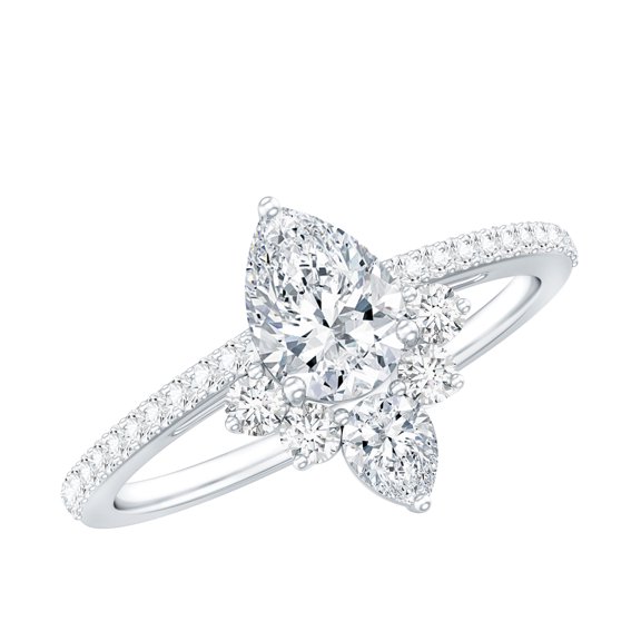 Rosec Jewels Lab Diamond Engagement Ring for Women - Vintage Style Ring - EF-VS Grade Certified, 925 Sterling Silver, US 4.00