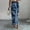 Navy Blue, variant on Morttic Women's French Style Floral Print Wrap Tie High Waist Long Skirt – Plant Print A-Line Maxi Skirt Navy Blue,M