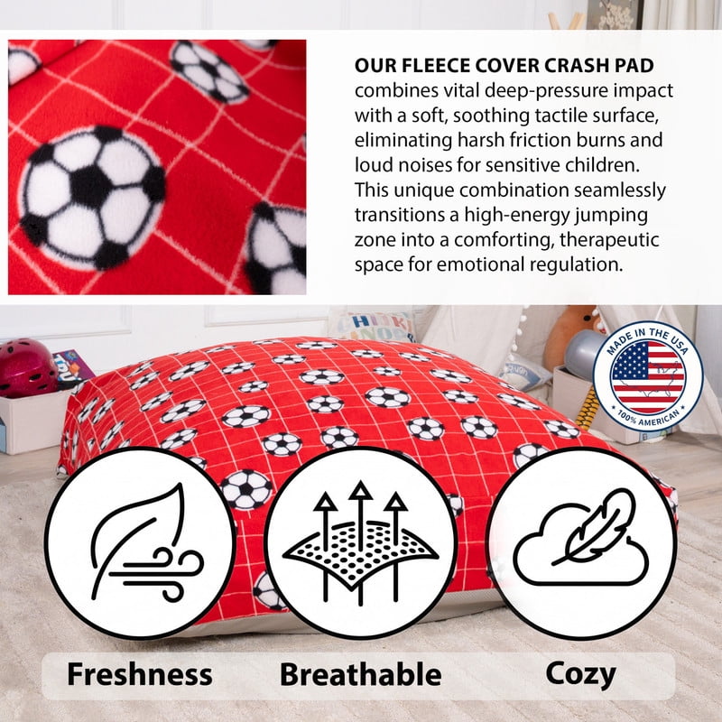 Sensory Crash Pad for Kids & Adults,Soft Landing Crash Mat with Foam Blocks,Removable and Washable Cover,Non-Slip Bottom for Jumping, Relaxing & Play,48" x 48"