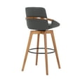 thumbnail image 4 of 30 Inches Leatherette Swivel Barstool, Gray and Brown, 4 of 5
