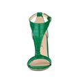 thumbnail image 2 of BLISSFUL STEP Women's T Strap Open Toe Stiletto Heel Sandals Green 8.5, 2 of 8