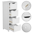 thumbnail image 2 of Renwick Wooden Storage Cabinet Organizer with 4 Drawers for Bathroom, White, 2 of 8