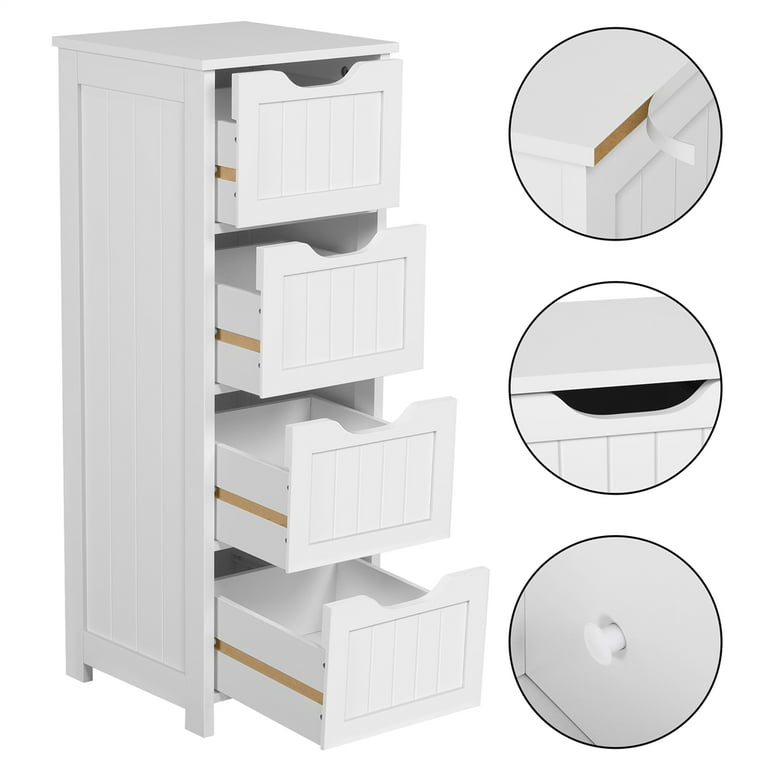 Easyfashion Wooden Bathroom Cabinet Bathroom Storage Unit with 4 Drawers,  Gray 22 X 12 X 32.5'' (LxWxH) Storage Cabinet - AliExpress