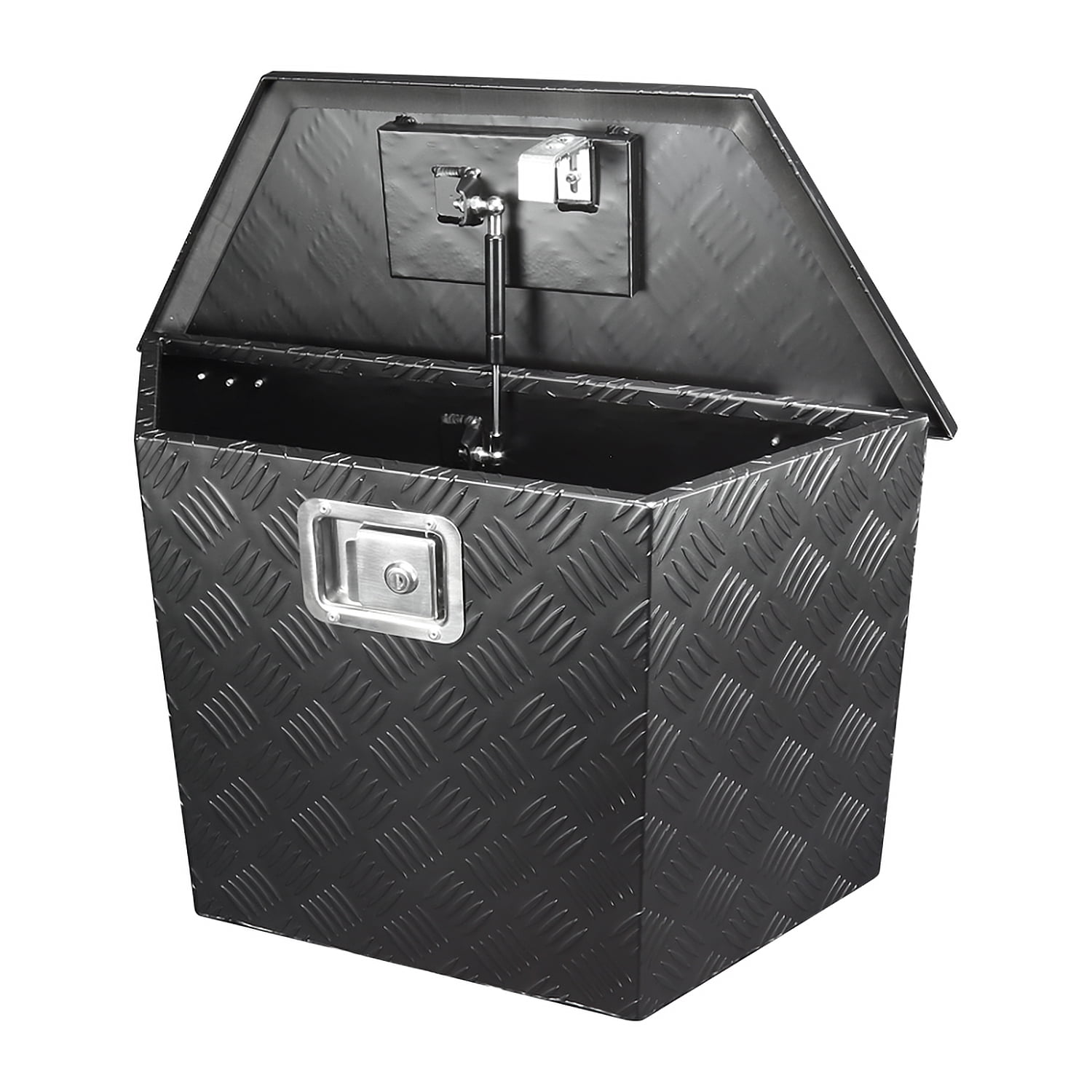 Spec-D Tuning 28"/15" Heavy Duty Black Aluminum Tool Box Truck Pickup Storage w/Lock + Keys