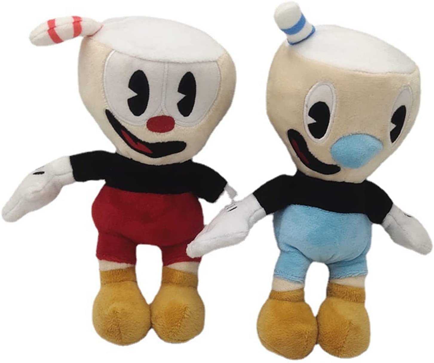 2PCS/set 10" Cuphead Plush Mugman Mecup And Brocup Stuffed Doll Birthday Gift 