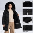 thumbnail image 6 of Women's Winter Down Coats Waterproof Thicken Hooded Insulated Quilted Puffer Jacket, Black L, 6 of 8