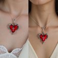 thumbnail image 5 of Alloy Gothic Necklace Stylish Red Heart And Thorn Necklace Perfect For Daily Wear Or Special Occasions, 5 of 8