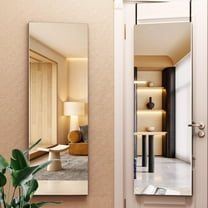 Hasipu 47"x15.8" Over The Door Mirror Full Length Hanging Wall Mounted Mirror Space-Saving for Bedroom, Living Room (White)