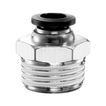 Uxcell Push to Connect Fitting 8mm Tube OD x 1/2" NPT Thread Male Straight Quick Connector Copper Air Line Hose Fittings for Industry Air System PC8-N04, Black