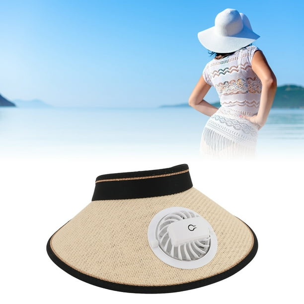 Sombrero Para El Sol Con Ventilador, Sombrero De Verano Recargable De Ala Ancha Con Banda Elástica Ajustable, Sombrero De Ventilador De Verano Para Hombres Y Mujeres Al Aire