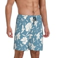 thumbnail image 2 of Kdxio Lilies Flowers Print Mens Sleep Shorts Bottoms Soft Comfy Pajama Wear Pants with Drawstring Pockets, 2 of 7