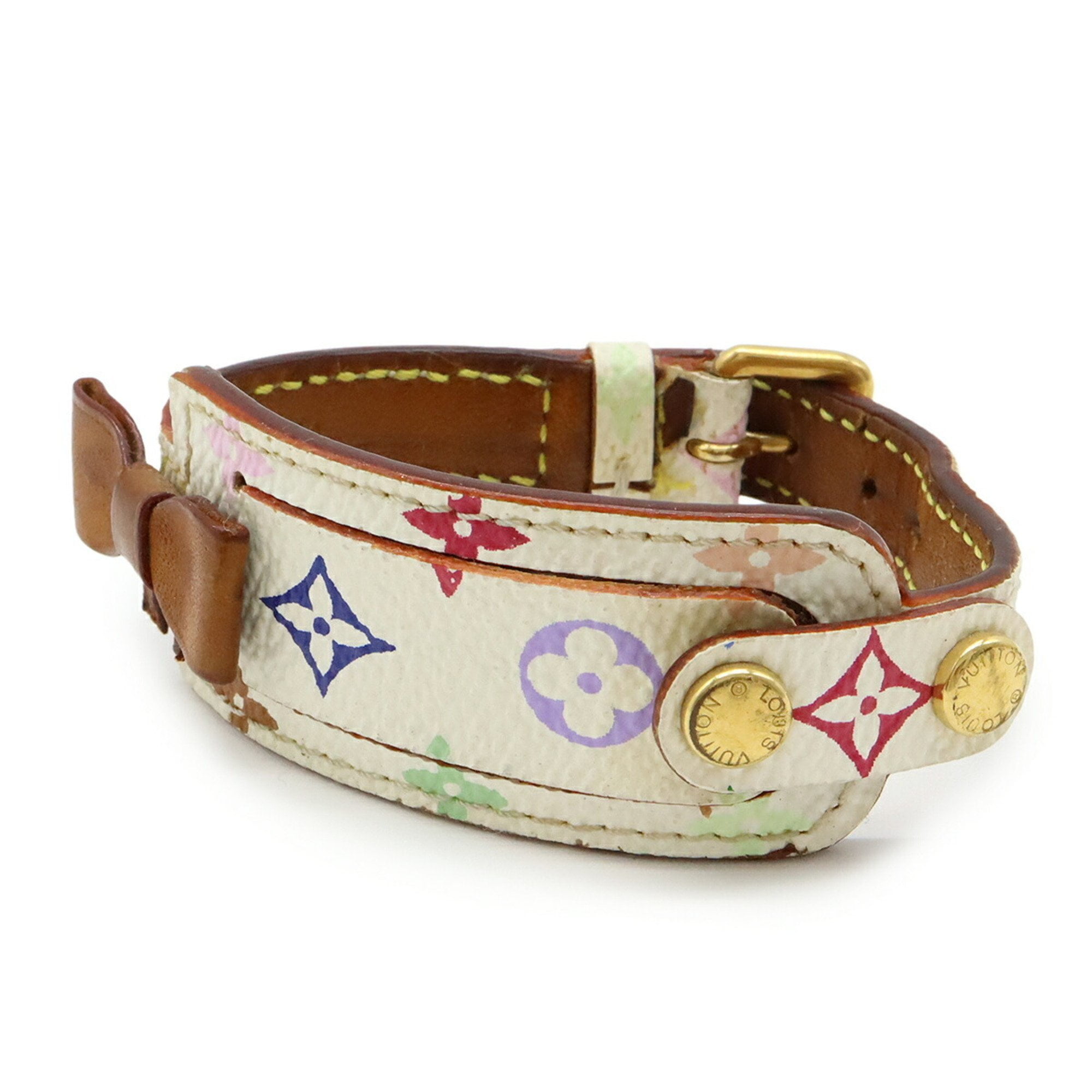 Pre-Owned LOUIS VUITTON Monogram Multicolore Porte Address Bracelet Bangle with... (Good)