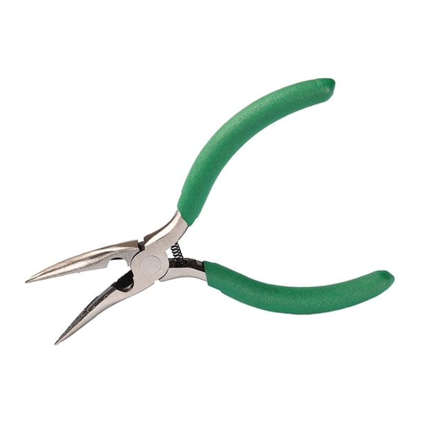 Alicates de punta fina de 5" para patas de pollo deshuesadas de acero inoxidable para enhebrar cuentas, hechos a mano. Verde