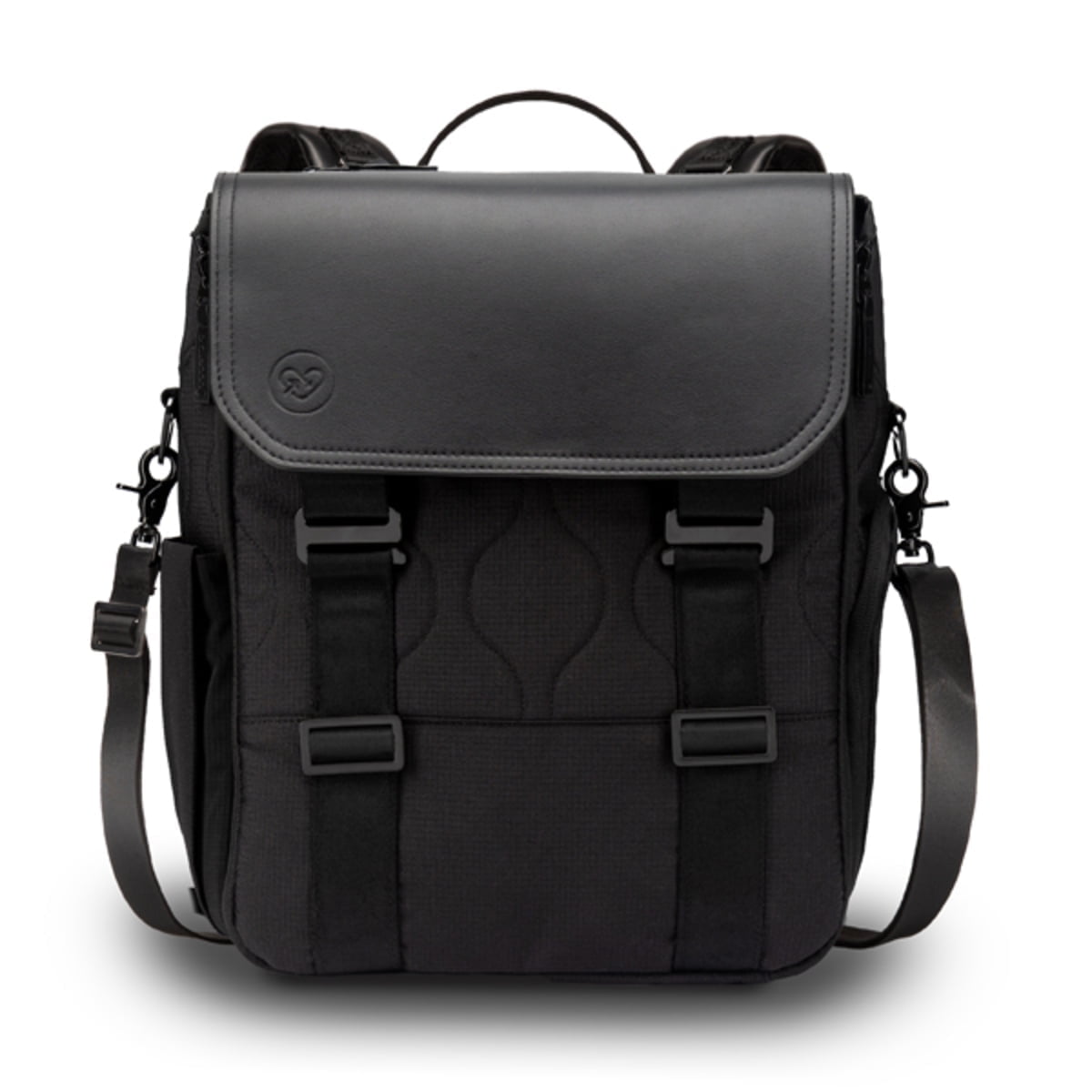 Paperclip Willow Diaper Bag Backpack with Fold-Out Changing Station, Eco-Friendly, Forest Black