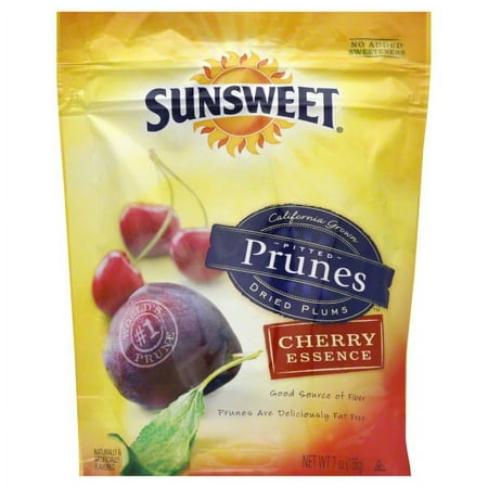Sunsweet All Natural Cherry Essence Pitted Prunes Dried Plums, 7 Oz.