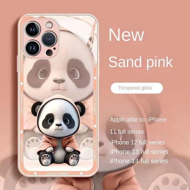 Premium Cartoon Cute Glass Phone Case for Apple iPhone 12, 12 Pro, 13, 13 Pro Max and 14