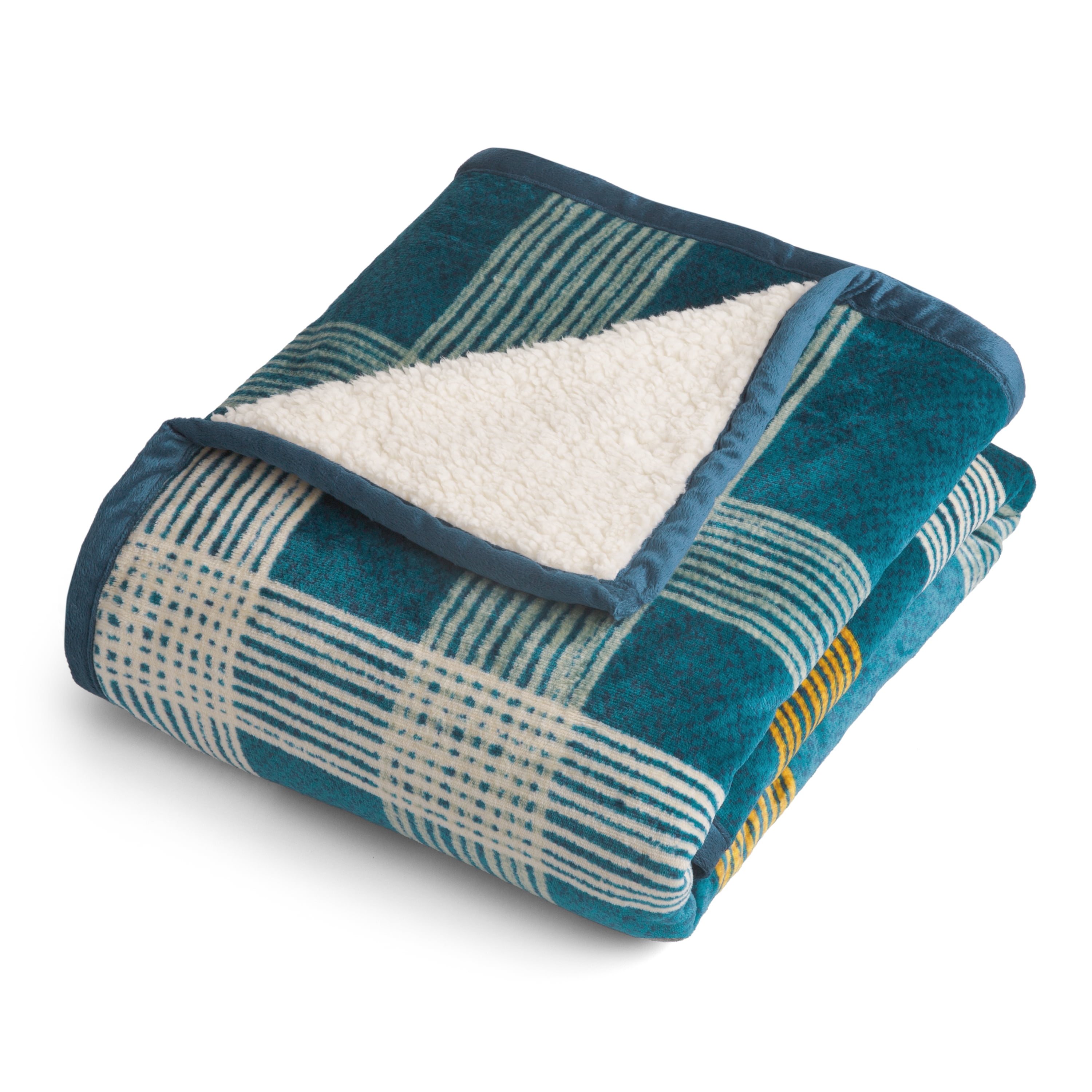Better Homes & Gardens Velvet Plush to Sherpa Sketchy Plaid Throw