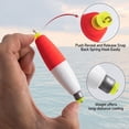 thumbnail image 5 of Dr.Fish 10 Pack Cigar Fishing Bobbers Weighted Bobbers Snap-On Spring Floats EVA Foam Fly Freshwater Boat Fishing for Bass Trout Panfish Bluegill 3" Red, 5 of 9