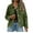 Army Green-cropped jacket, variant on Women's Faux Suede Bomber Jacket Spring Lapel Pilot Coat Casual Oversized Long Sleeves Trendy Streetwear Outerwear