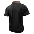 thumbnail image 4 of Qwertyu Men’s Athletic Short Sleeve Polo Shirts Casual Summer Golf Shirts Buttons Collared Solid T Shirts with Pocket Black 2XL, 4 of 6