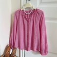 thumbnail image 6 of Chuancc Women's Linen Long Sleeve Blouse,Long Sleeve Workout Tops for Women Business Casual Tops Going Out & Workout Shirts for Women Going Out Outfits for Women Lounge Shirts Women Hot Pink 2XL, 6 of 6
