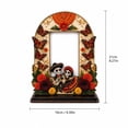 thumbnail image 4 of Dia De Los Muertos Altar Wooden Picture Frames Day of The Dead Decor Dia De Los Muertos Altar Ofrenda Decorations, Sugar Skull Mexican Photo Frame with Stand for Tabletop Style B, 4 of 6