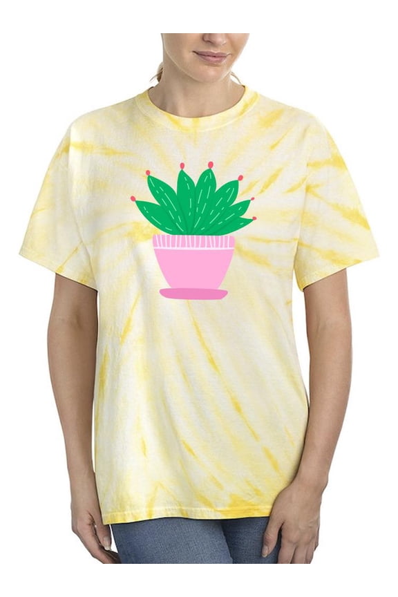 Cartoon Cactus Pink Pot Tie Dye Cyclone Women -Image by Shutterstock, Female x-Large