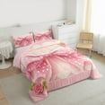 thumbnail image 3 of Manfei Kawaii Dot Ribbon Bedding Comforter Set for Teens, Pink Rose Floral Twin Comforter Sets, Cartoon Princess Reversible Bedding Set, Ultra Soft Home Decor, 2pcs, 3 of 8