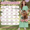 thumbnail image 7 of Uourmeti Brown Horse Rose Print Dress for Girls Short Sleeve Loose Casual Holiday Dresses Elegant Maxi Floor Length A-Line Dress, Size 11-12 Years, 7 of 7