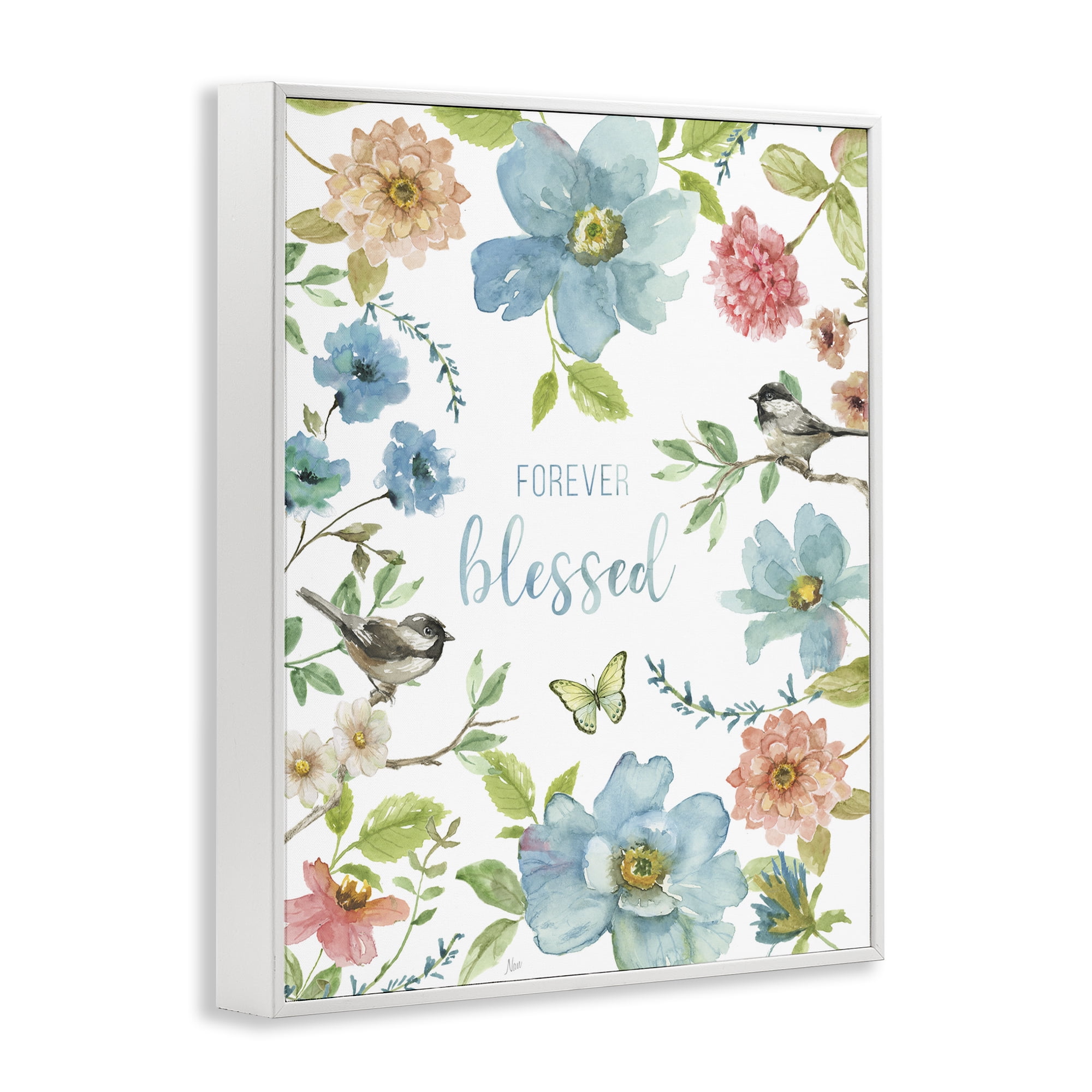 Stupell Industries Forever Blessed Pink & Blue White Framed Giclee Art, design by Nan