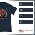 thumbnail image 4 of Tee Hunt Dean Russo Colorful Siberian Tiger T-Shirt Wild Big Cat Men's Tee, Navy Blue, XX-Large, 4 of 5