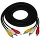 thumbnail image 1 of Cable AV Sincero con conector RCA de 3 colores macho a macho para decodificador DVD TV PVC 15 metros, 1 of 10