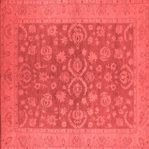 Ahgly Company Indoor Square Oriental Red Traditional Area Rugs, 7' Square