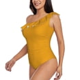 thumbnail image 2 of Haiem Goldenrod Women's One Piece Swimsuits Tummy Control One Shoulder Bathing Suits Ruffle Swimwear-Large, 2 of 8