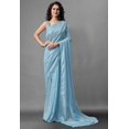 thumbnail image 2 of Sarees For Women Indian Bollywood Faux Georgette Sari || Sequence Embroidered Saree & Unstitched Blouse, 2 of 5