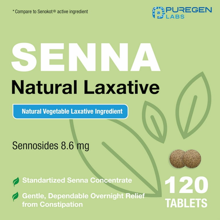 Puregen Labs Senna 8.6mg Vegetable Laxative for Constipation