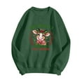 thumbnail image 5 of Womens Christmas Sweatshirts Casual Cow Print Long Sleeve Pullover Hoodless Graphic Tops Festive Loose Sports Comfortable Winter Holiday Outdoor Streetwear Crewneck Sweatshirts Women Green L, 5 of 5